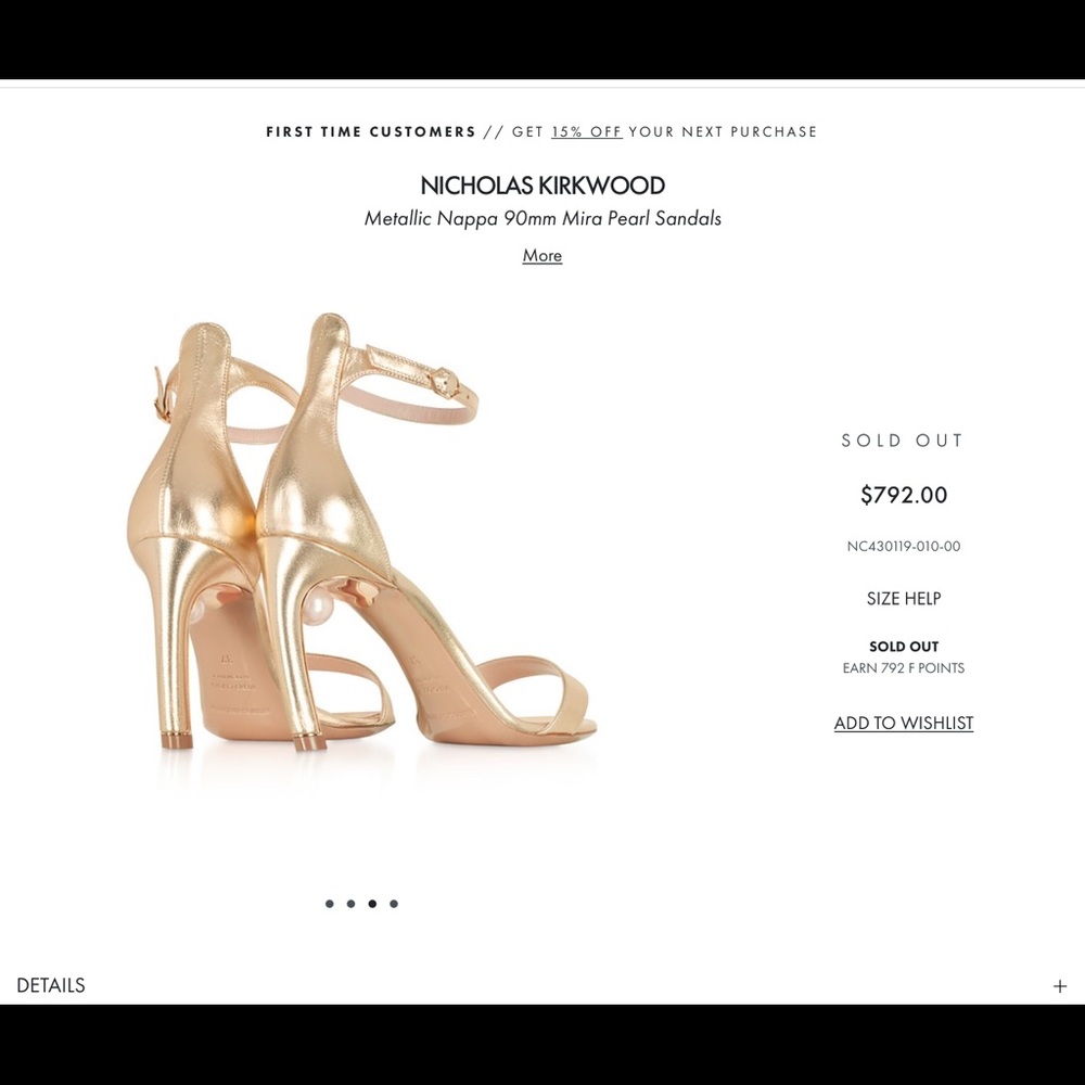 NICHOLAS KIRKWOOD Metallic Nappa 90mm Mira Pearl Sandals - Picture 2 of 12